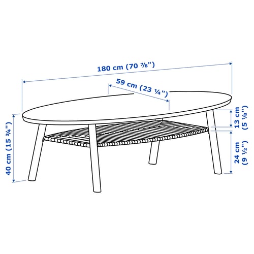 STOCKHOLM Mesa de centro, chapa de nogal, 70 7/8x23 1/4 "