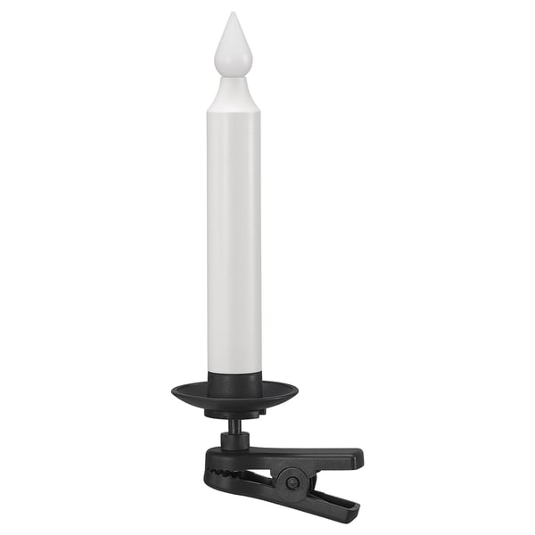 STRÅLA Vela LED, +clip funciona con pilas/negro