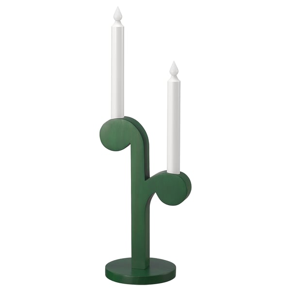 STRÅLA Vela LED, funciona con pilas/madera verde