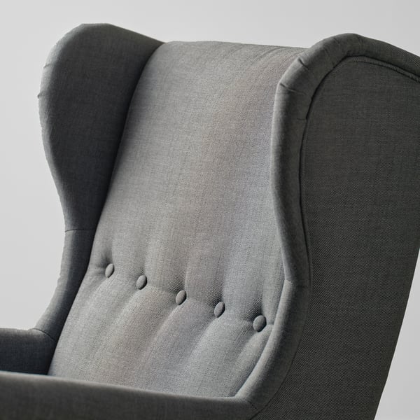 STRANDMON Sillón de orejas, Nordvalla gris oscuro