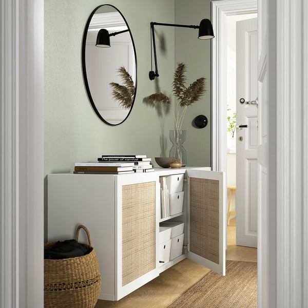 STUDSVIKEN Puerta, blanco/álamo negro, 23 1/2x25 1/8 "