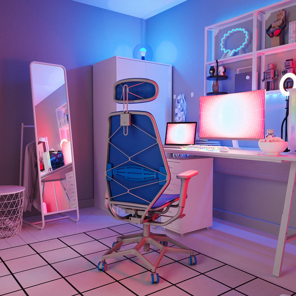 STYRSPEL Sillón para gaming, gris oscuro/gris