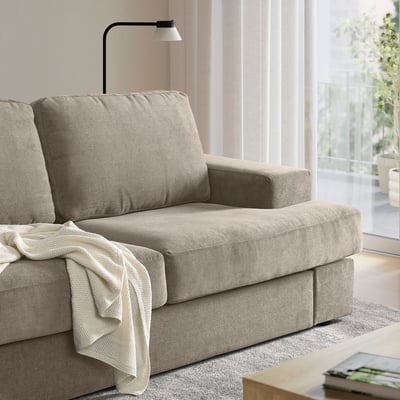 SUNDBRON Sofá de 2 plazas, Johanneshov marrón-beige
