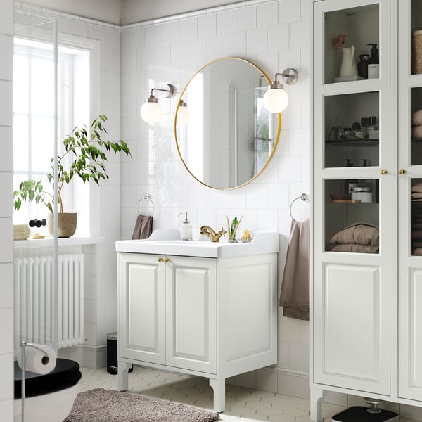 TÄNNFORSEN Mueble para baño+puertas, blanco, 30x21x25 1/8 "