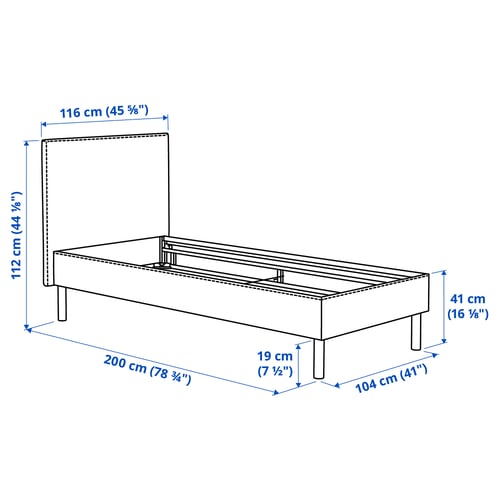 TÄRNKULLEN Funda base de cama, Tibbleby beige/gris, Tamaño twin