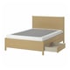 TONSTAD Base de cama+almacenamiento, chapa de roble/Lyngör blanco, Tamaño King