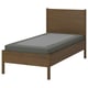 TONSTAD Base de cama, marrón chapa de roble teñida/Lyngör gris oscuro, Tamaño twin