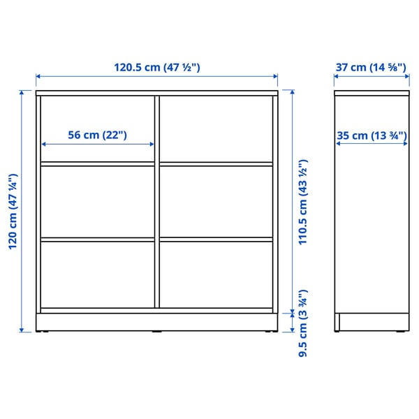 TONSTAD Estantería, chapa de roble, 47 1/2x14 5/8x47 1/4 "