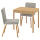TONSTAD / TONSTAD Mesa y 2 sillas, chapa de roble/Viarp beige/marrón efecto de roble, 31 1/2/47 1/4x27 1/2 "