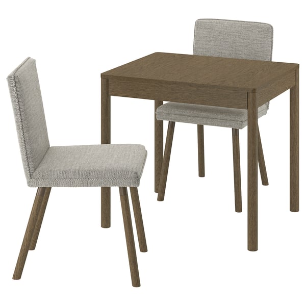 TONSTAD / TONSTAD Mesa y 2 sillas, marrón chapa de roble/Viarp beige/marrón efecto de roble en marrón, 31 1/2/47 1/4x27 1/2 "