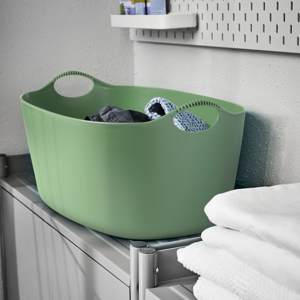 TORKIS Cesto para ropa sucia flex, int/ext, verde, 9 gal