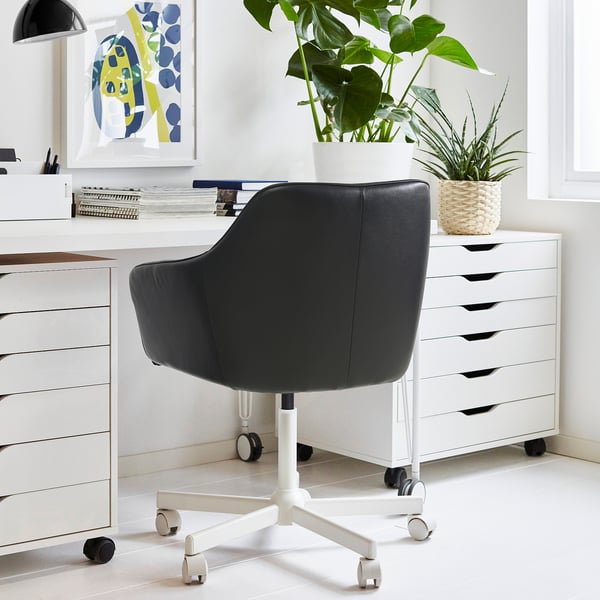 TOSSBERG / MALSKÄR Silla giratoria, Grann negro/blanco