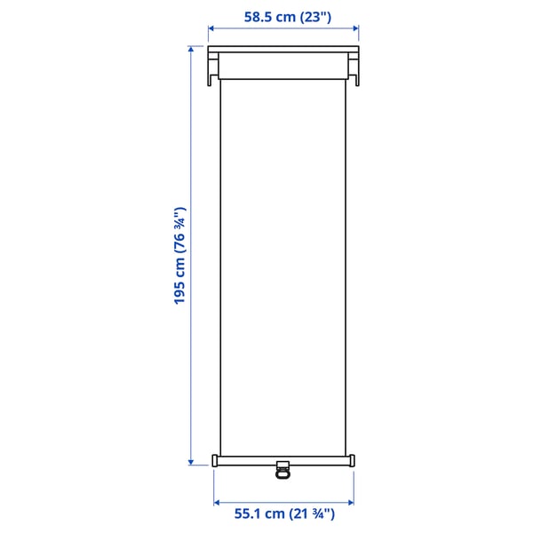 TRETUR Persiana enrollable opaca, blanco, 23x76 ¾ "