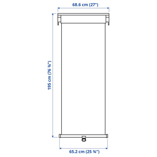 TRETUR Persiana enrollable opaca, blanco, 27x76 ¾ "