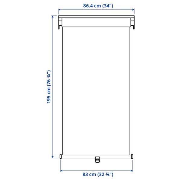 TRETUR Persiana enrollable opaca, blanco, 34x76 ¾ "