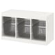 TROFAST Combinación almacenamiento+cajas, blanco/gris oscuro, 39x17 3/8x22 "
