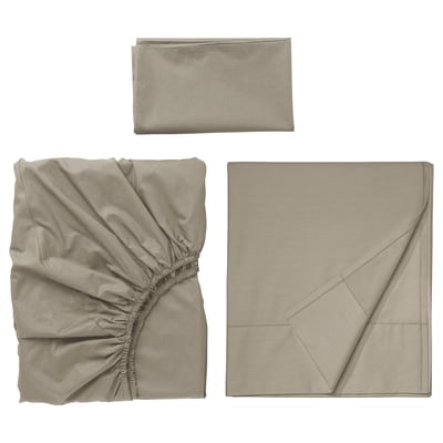 ULLVIDE Juego de sábanas, beige grisáceo, Tamaño twin