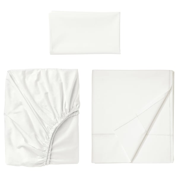 ULLVIDE Juego de sábanas, blanco, Tamaño twin