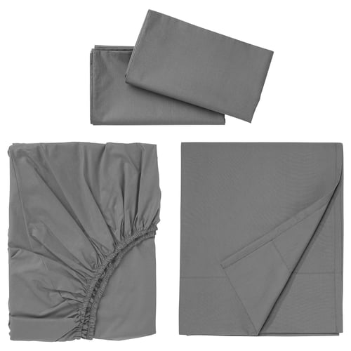 ULLVIDE Juego de sábanas, gris, Tamaño full/doble