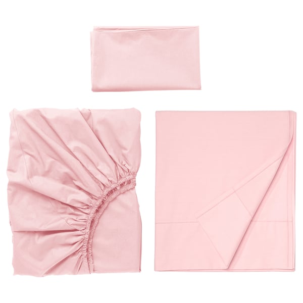 ULLVIDE Juego de sábanas, rosado claro, Tamaño twin