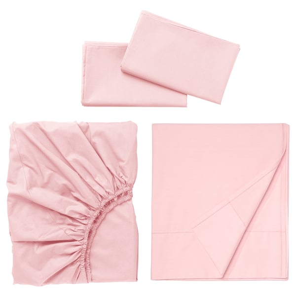 ULLVIDE Juego de sábanas, rosado claro, Tamaño queen