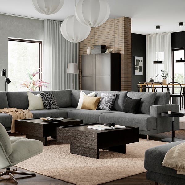 UPPÅKRA Módulo de esquina, Samsala marrón oscuro