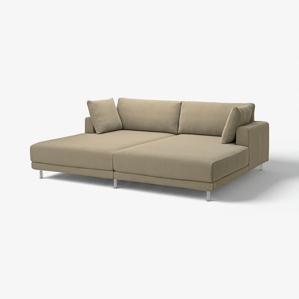 UPPÅKRA Módulo seccional, 3 plazas, con chaises longues/Johanneshov marrón-beige