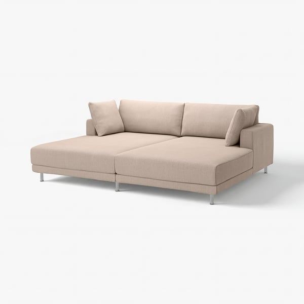 UPPÅKRA Módulo seccional, 3 plazas, con chaises longues/Samsala beige grisáceo