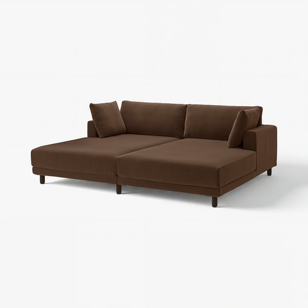 UPPÅKRA Módulo seccional, 3 plazas, con chaises longues/Samsala marrón oscuro