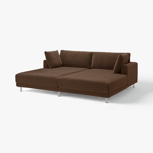 UPPÅKRA Módulo seccional, 3 plazas, con chaises longues/Samsala marrón oscuro