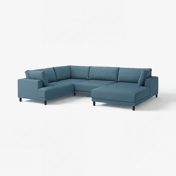 UPPÅKRA Sofá con forma de U, 4-5 plazas, con chaise longue, drcha/Axvall azul grisáceo oscuro