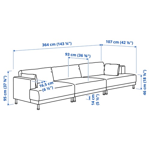 UPPÅKRA Sofá modular 4.5 plazas, Samsala marrón amarillento