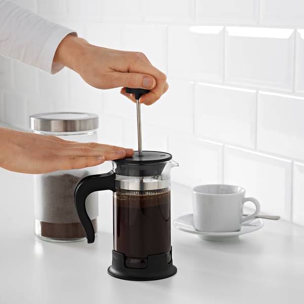 UPPHETTA Cafetera/tetera, vidrio/acero inoxidable, 13.5 oz