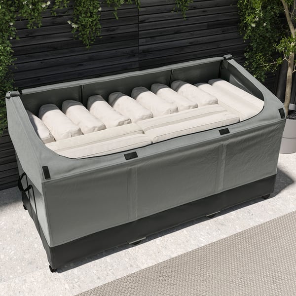 VÄTTERSÖ Caja de almacenaje, exterior, gris oscuro, 61 3/8x28 3/8x31 1/8 "