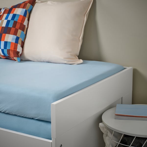 VÅRVIAL Sábana ajustable diván, azul claro, Tamaño twin