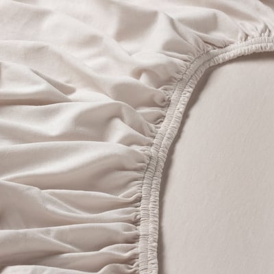 VÅRVIAL Sábana ajustable diván, beige, Tamaño twin