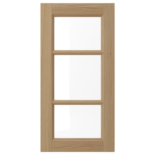 VEDHAMN Puerta de vidrio, roble, 15x30 "