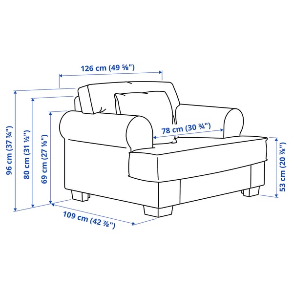 VENNGARN Sillón de 1.5 plazas, Johanneshov marrón-beige