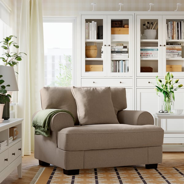 VENNGARN Sillón de 1.5 plazas, Johanneshov marrón-beige