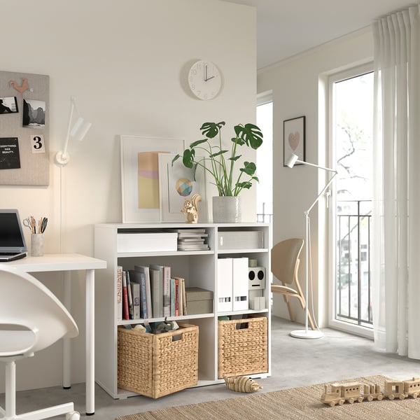 VIHALS Estantería+4 estantes, blanco, 37 3/8x14 5/8x35 3/8 "