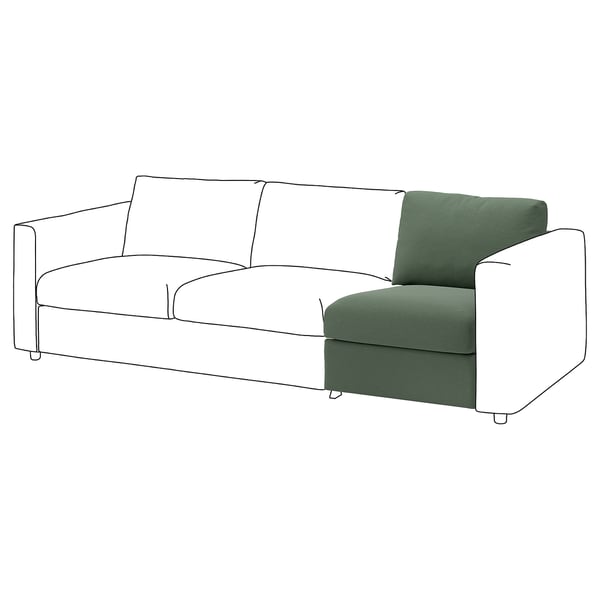 VIMLE Módulo seccional, 1 plaza, Knäbäck gris-verde