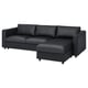 VIMLE Sofá cama+chaise longue, Grann/Bomstad negro