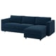VIMLE Sofá cama+chaise longue, Kelinge azul oscuro