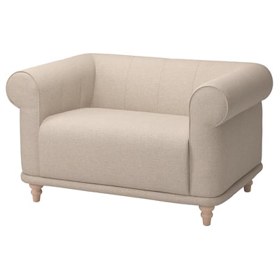 VISKAFORS Sillón de 1.5 plazas, Lejde beige claro/abedul