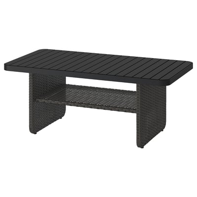 VITTSKÄR Mesa de centro, ratán de plástico exterior/gris oscuro, 43 1/4x22 7/8 "