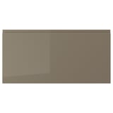 VOXTORP Frente de cajón, alto brillo marrón grisáceo oscuro, 30x15 "