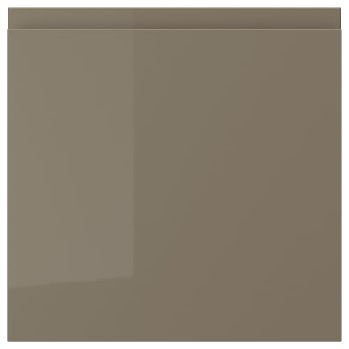 VOXTORP Puerta, alto brillo marrón grisáceo oscuro, 15x15 "