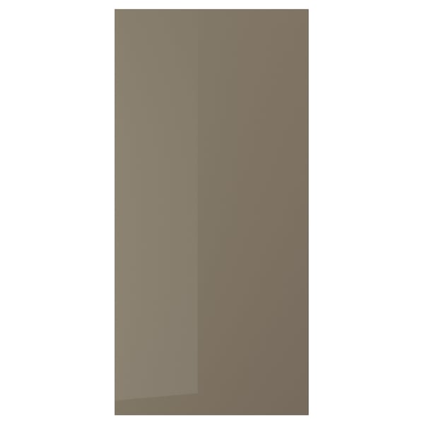 VOXTORP Puerta, alto brillo marrón grisáceo oscuro, 24x50 "