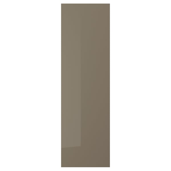 VOXTORP Puerta, alto brillo marrón grisáceo oscuro, 18x60 "
