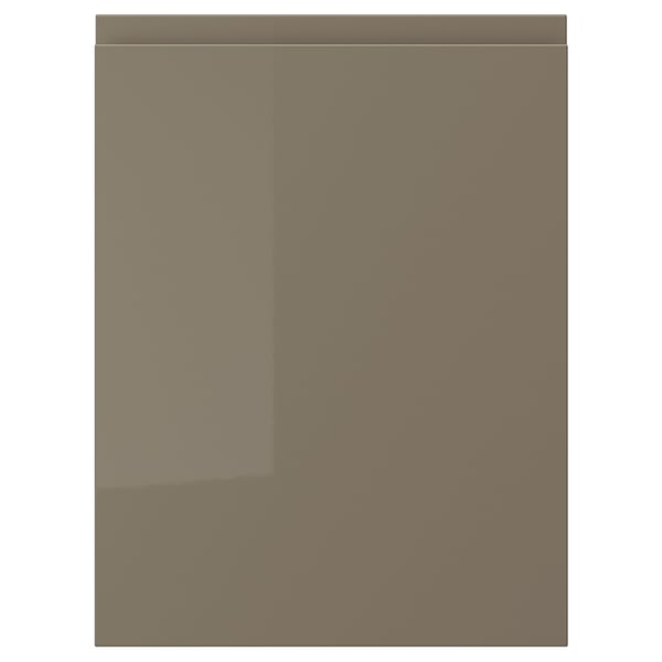 VOXTORP Puerta, alto brillo marrón grisáceo oscuro, 15x20 "